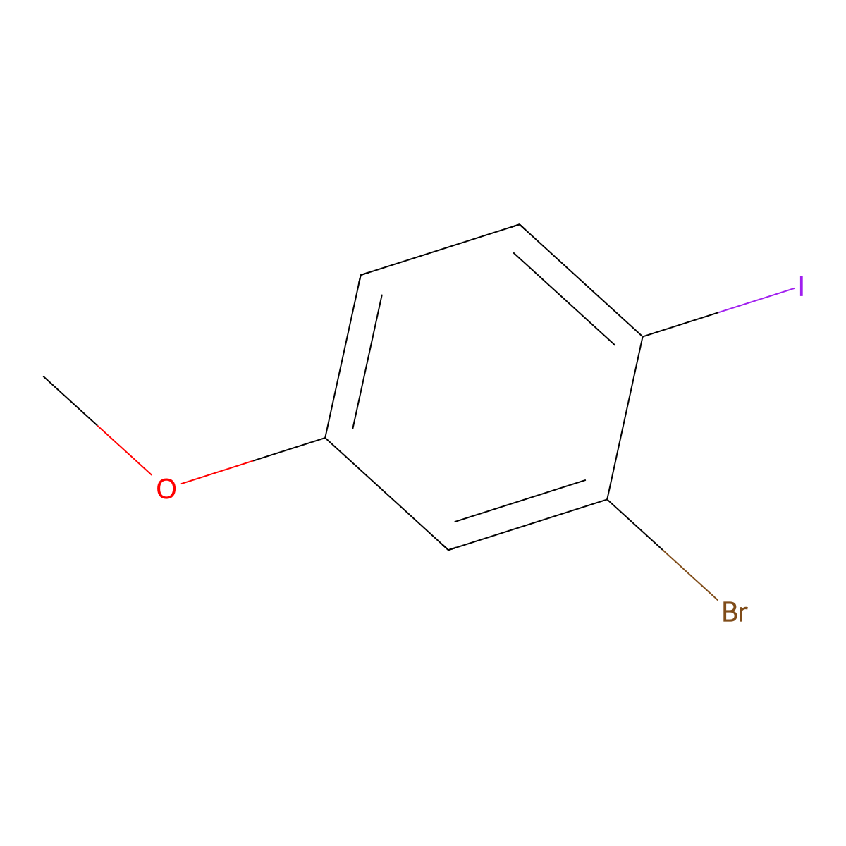 2-Bromo-1-iodo-4-methoxybenzene molecular structure, CAS 466639-53-2