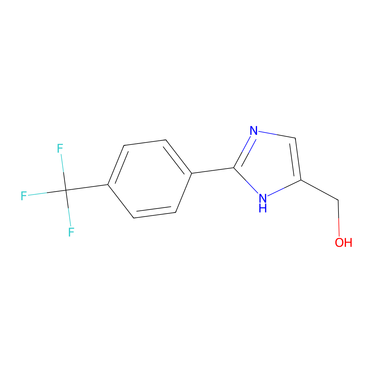 {2-[4-(trifluoromethyl)phenyl]-1H-imidazol-5-yl}methanol molecular structure, CAS 466664-93-7