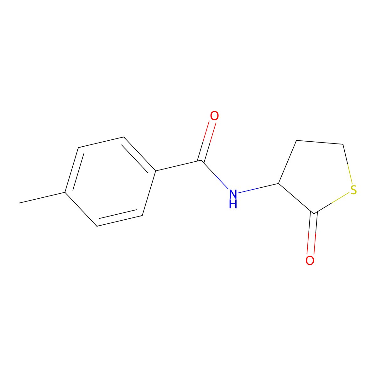 4-methyl-N-(2-oxothiolan-3-yl)benzamide molecular structure, CAS 466683-04-5