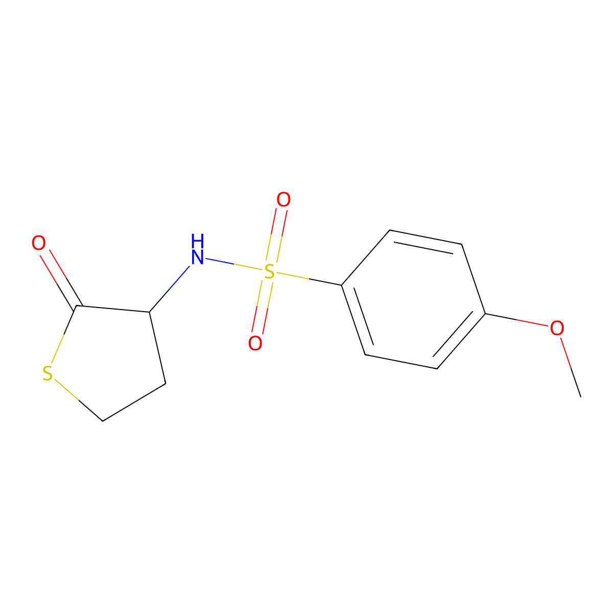4-methoxy-N-(2-oxothiolan-3-yl)benzenesulfonamide molecular structure, CAS 466683-21-6