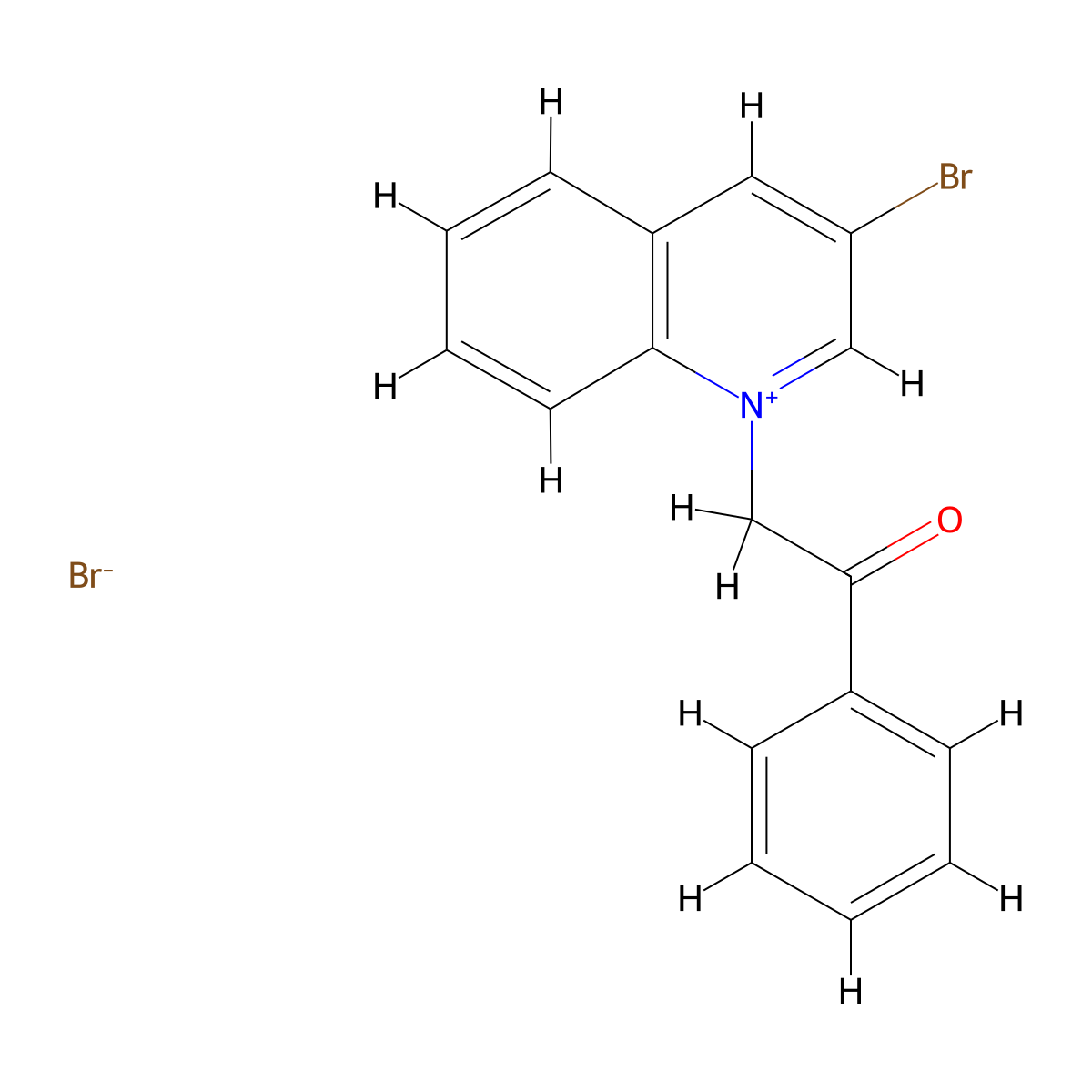 3-Bromo-1-phenacyl-quinolinium bromide molecular structure, CAS 466684-40-2