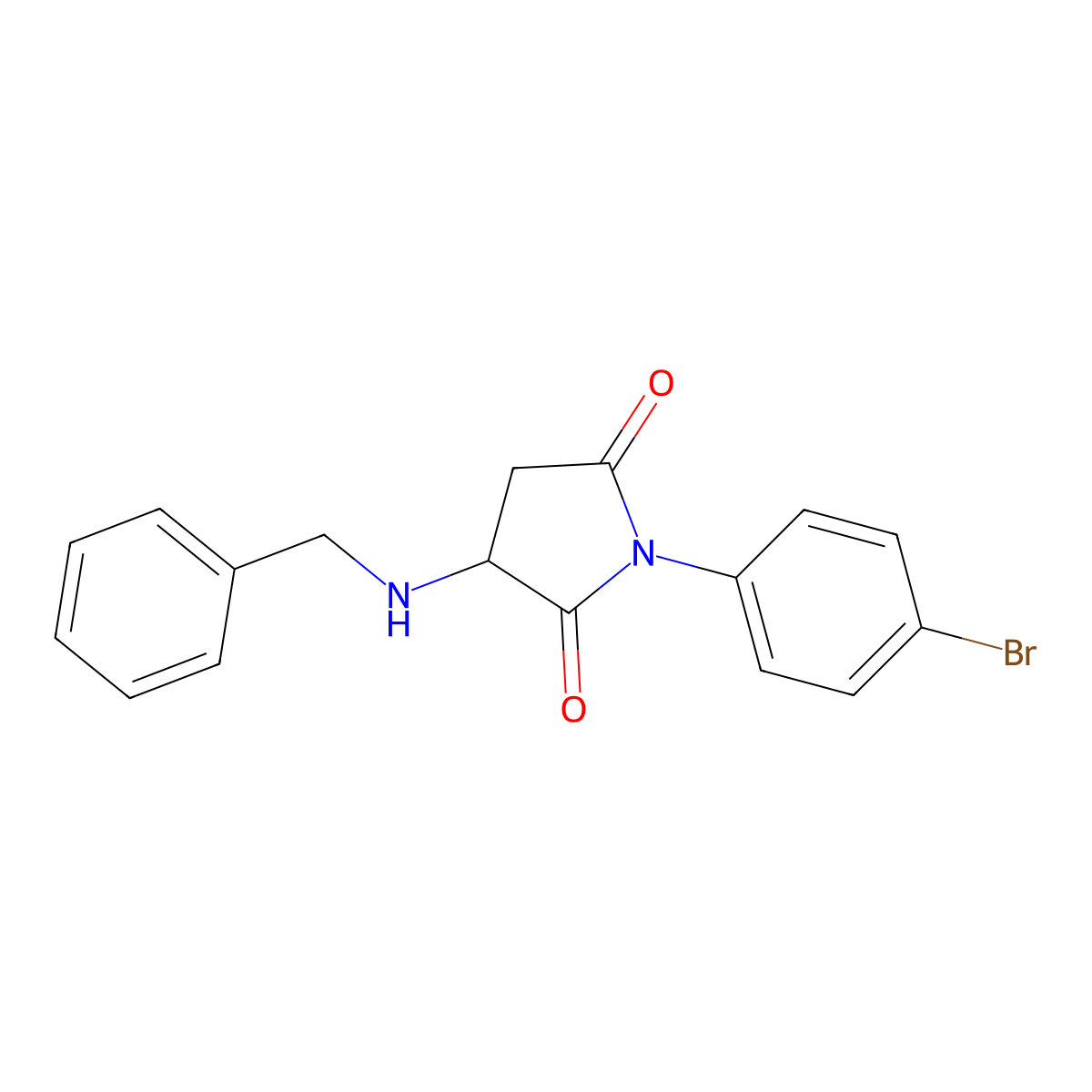 3-(Benzylamino)-1-(4-bromophenyl)pyrrolidine-2,5-dione molecular structure, CAS 466684-58-2