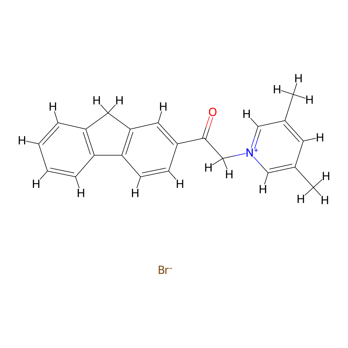 2-(3,5-dimethyl-1-pyridiniumyl)-1-(9H-2-fluorenyl)-1-ethanone bromide molecular structure, CAS 466684-64-0