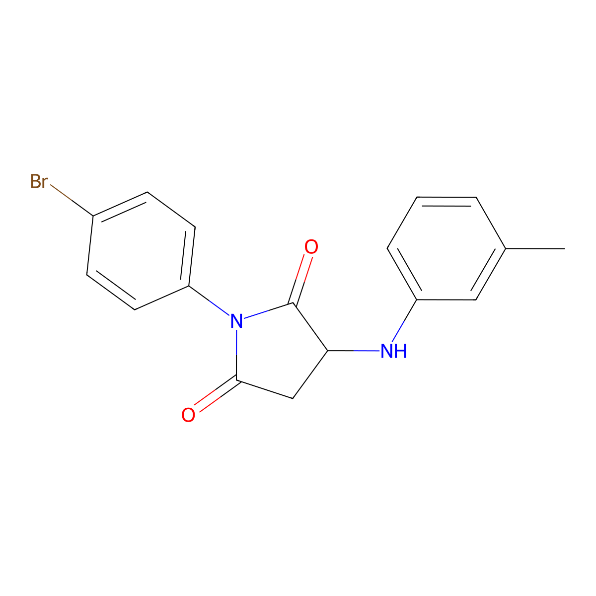 1-(4-Bromophenyl)-3-[(3-methylphenyl)amino]pyrrolidine-2,5-dione molecular structure, CAS 466684-65-1