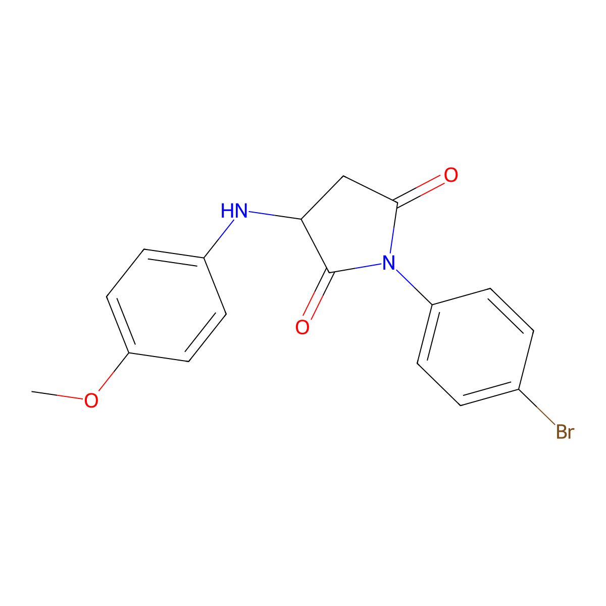 1-(4-Bromophenyl)-3-[(4-methoxyphenyl)amino]pyrrolidine-2,5-dione molecular structure, CAS 466684-73-1