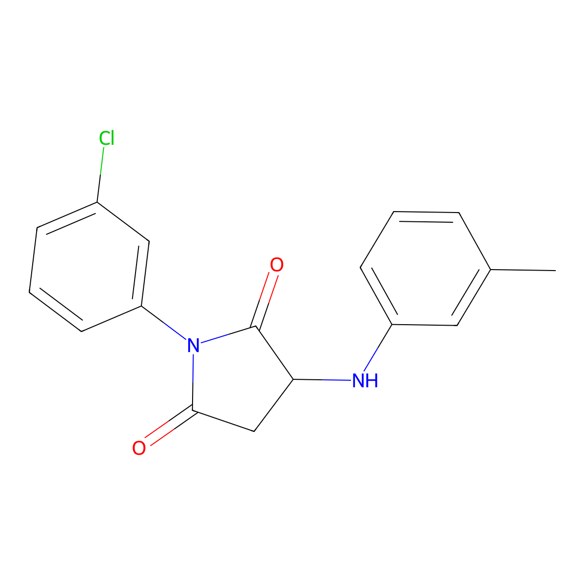1-(3-Chlorophenyl)-3-(3-methylanilino)pyrrolidine-2,5-dione molecular structure, CAS 466684-92-4