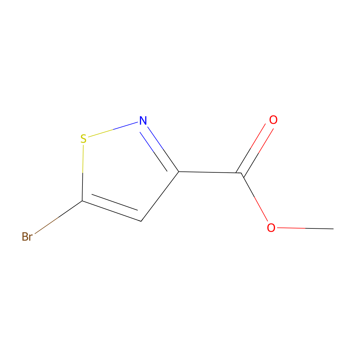 Methyl 5-bromo-1,2-thiazole-3-carboxylate molecular structure, CAS 4667-05-4