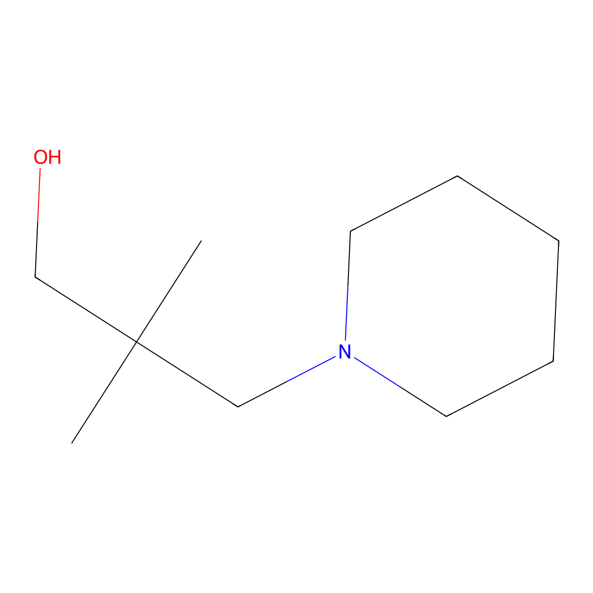 2,2-Dimethyl-3-(piperidin-1-yl)propan-1-ol molecular structure, CAS 4667-61-2