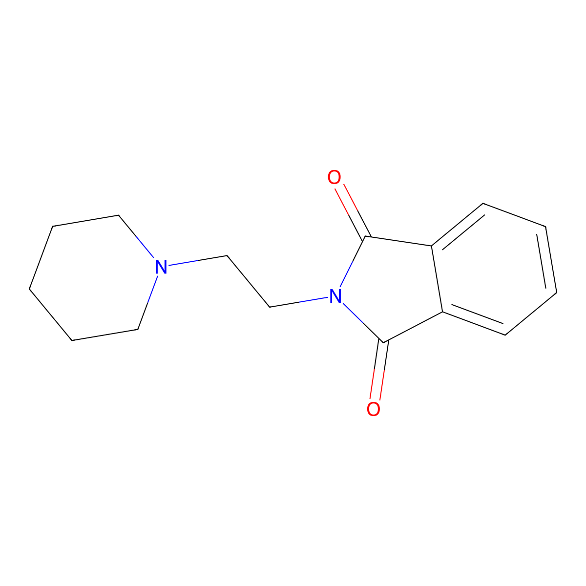 2-[2-(1-Piperidinyl)ethyl]-1H-isoindole-1,3(2H)-dione molecular structure, CAS 4667-75-8