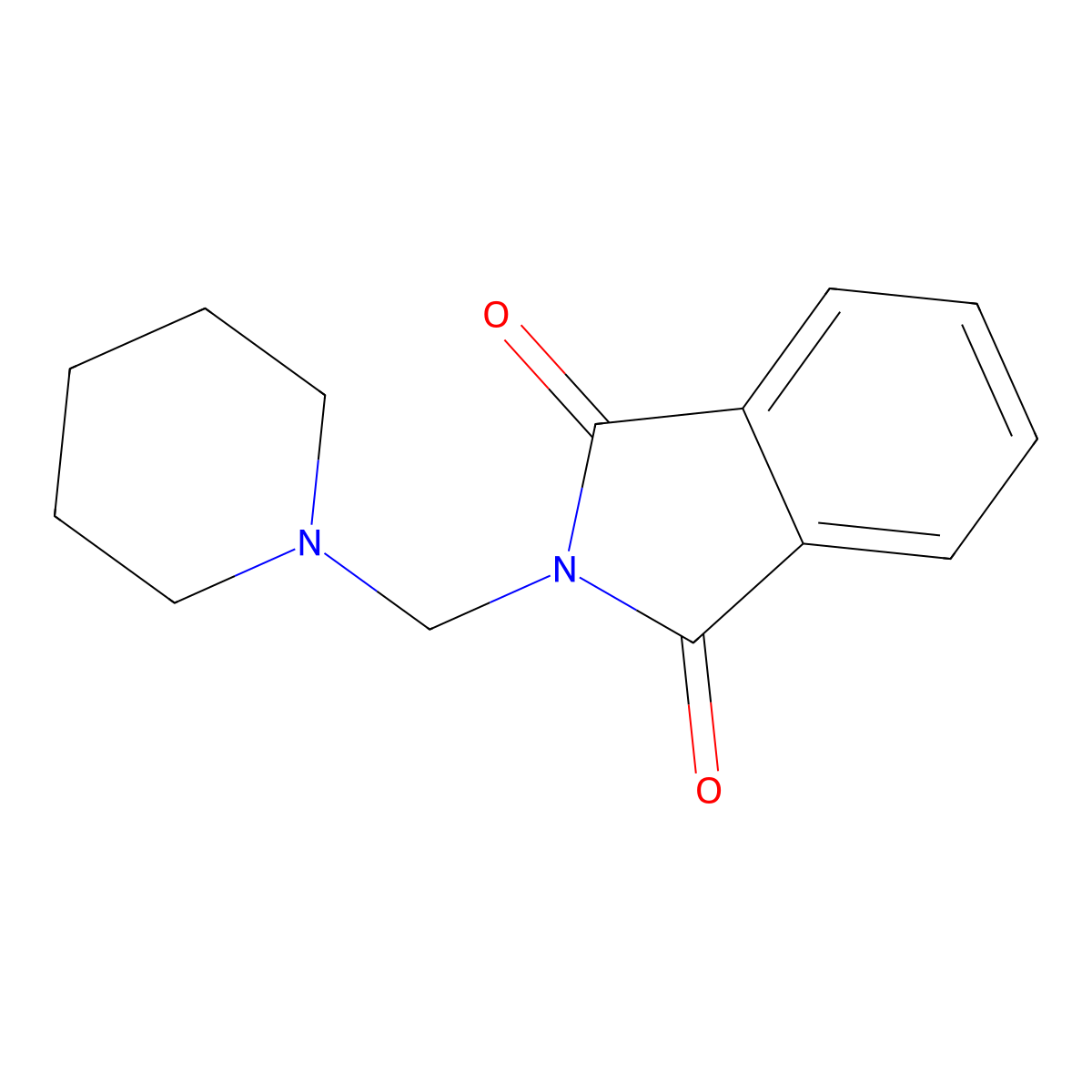 2-(1-Piperidinylmethyl)-1H-isoindole-1,3(2H)-dione molecular structure, CAS 4667-76-9