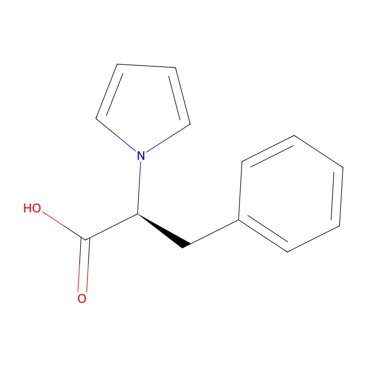 (2S)-3-Phenyl-2-(1H-pyrrol-1-YL)propanoic acid molecular structure, CAS 46687-57-4