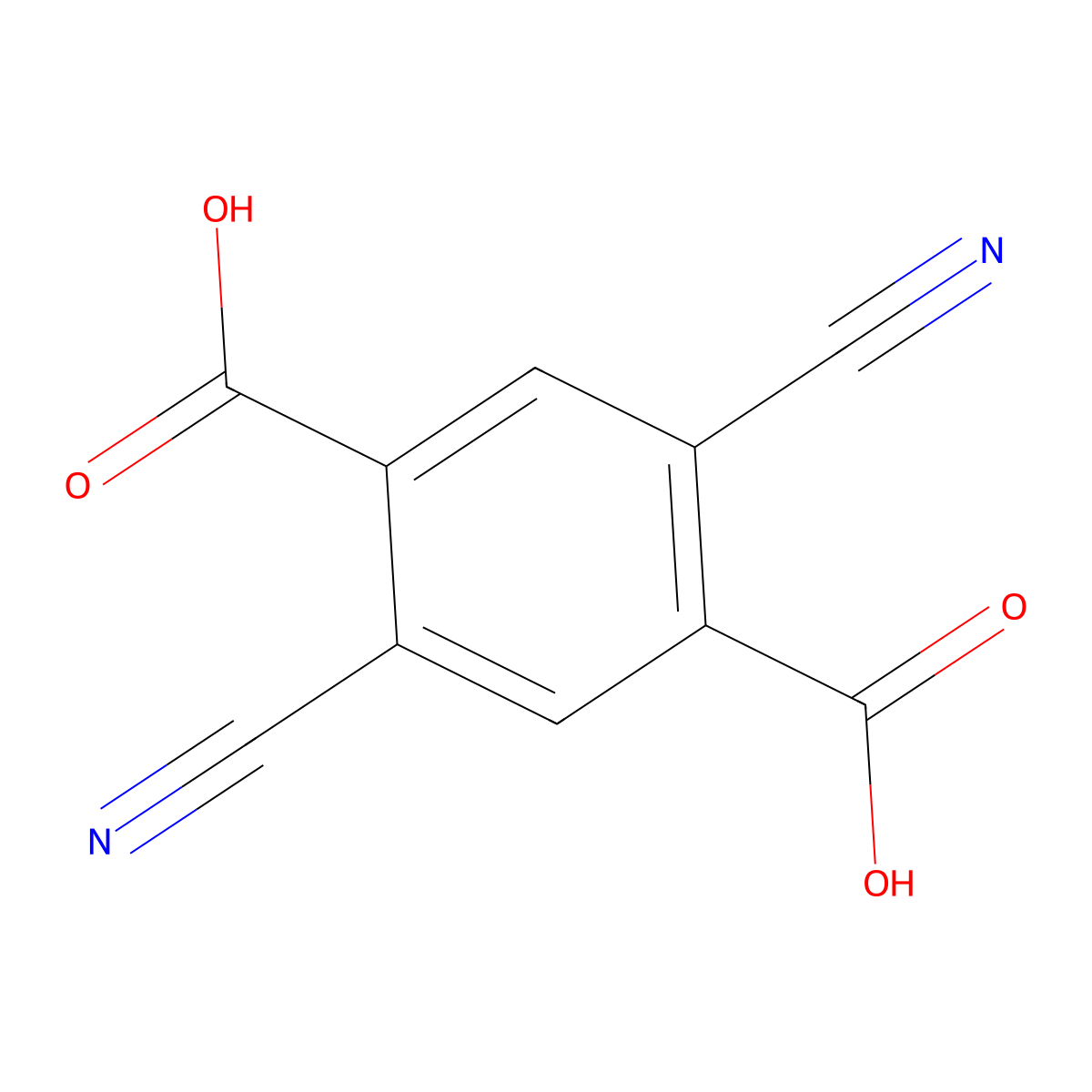 2,5-Dicyanoterephthalic acid molecular structure, CAS 46696-24-6