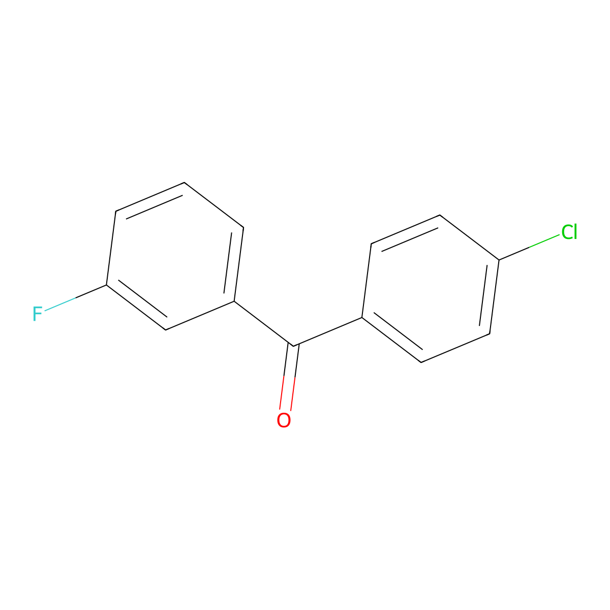 (4-Chlorophenyl)(3-fluorophenyl)methanone molecular structure, CAS 46698-36-6
