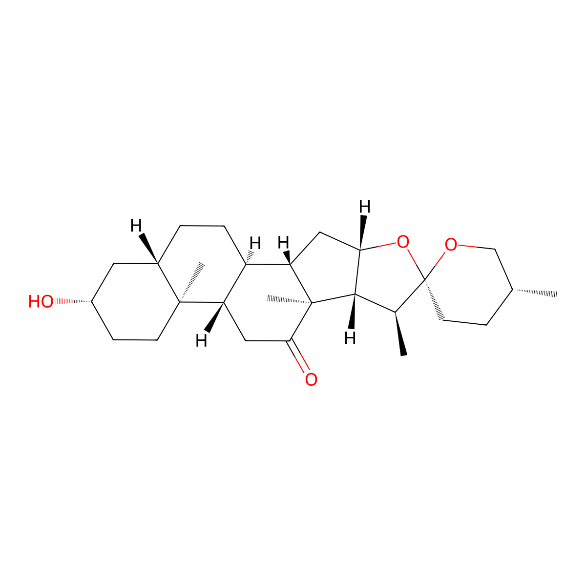 (+)-Hecogenin molecular structure, CAS 467-55-0