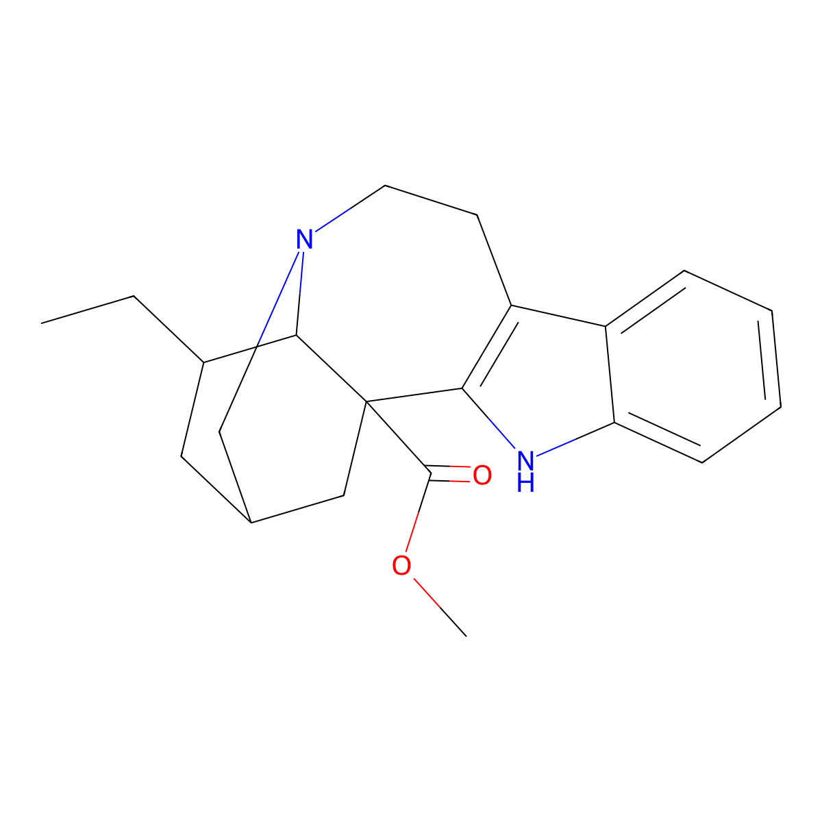 (-)-Coronaridine molecular structure, CAS 467-77-6