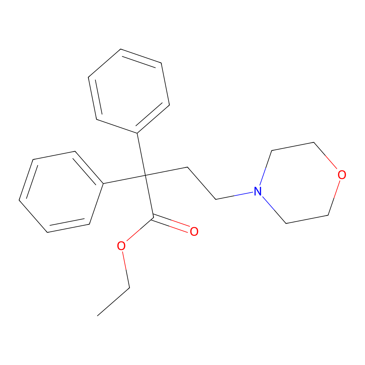 Dioxaphetyl Butyrate molecular structure, CAS 467-86-7