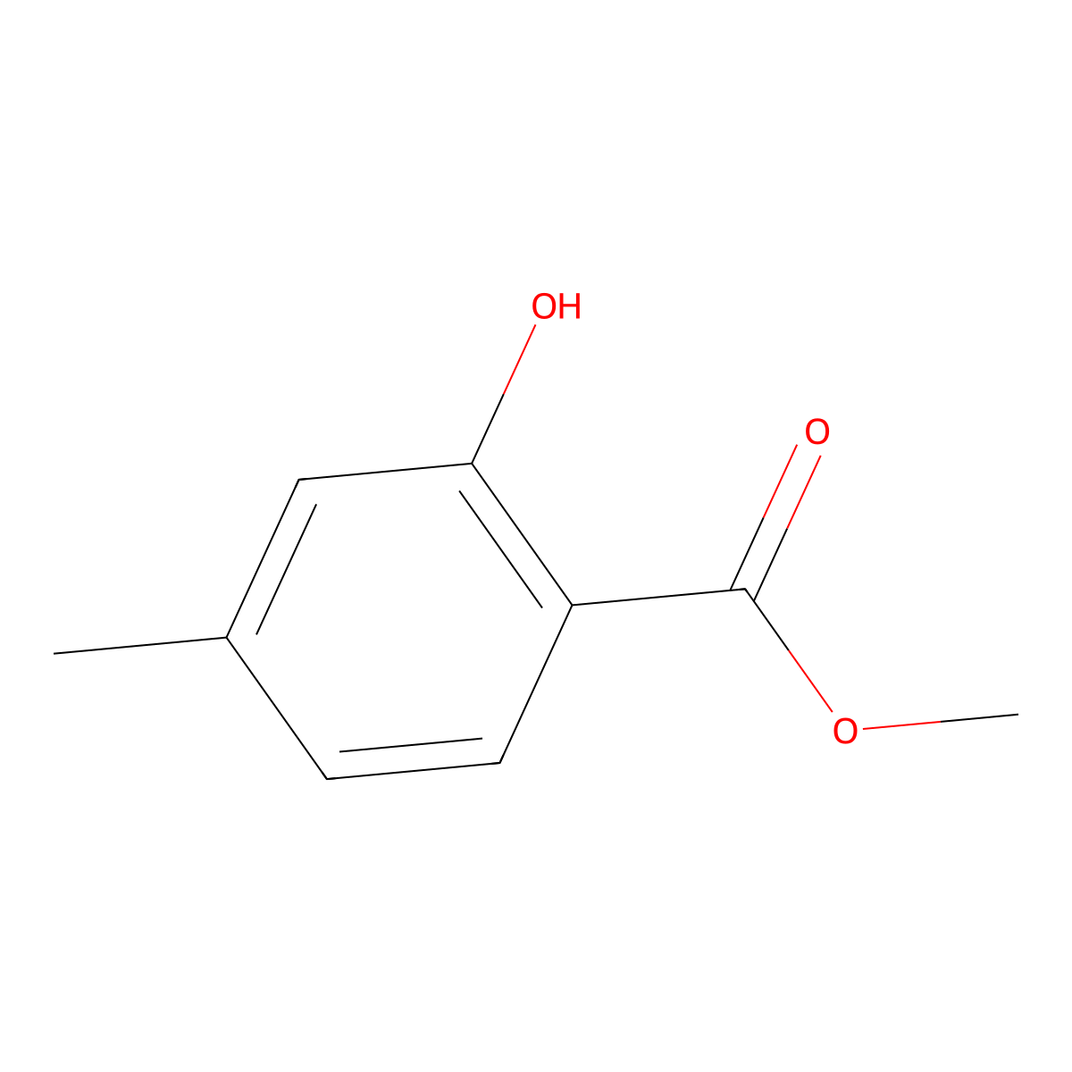Benzoic acid, 2-hydroxy-4-methyl-, methyl ester molecular structure, CAS 4670-56-8