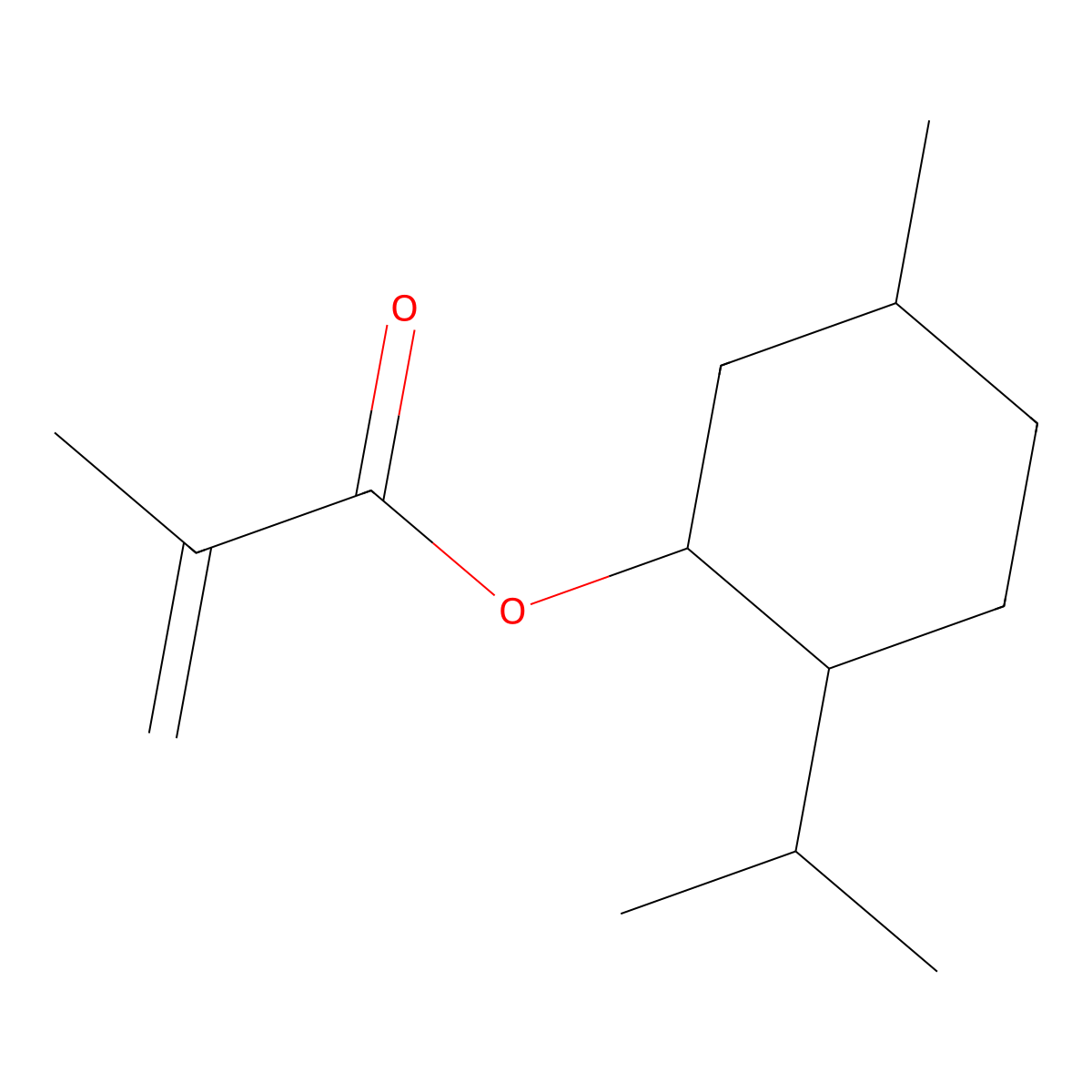 Menthyl methacrylate molecular structure, CAS 46700-94-1