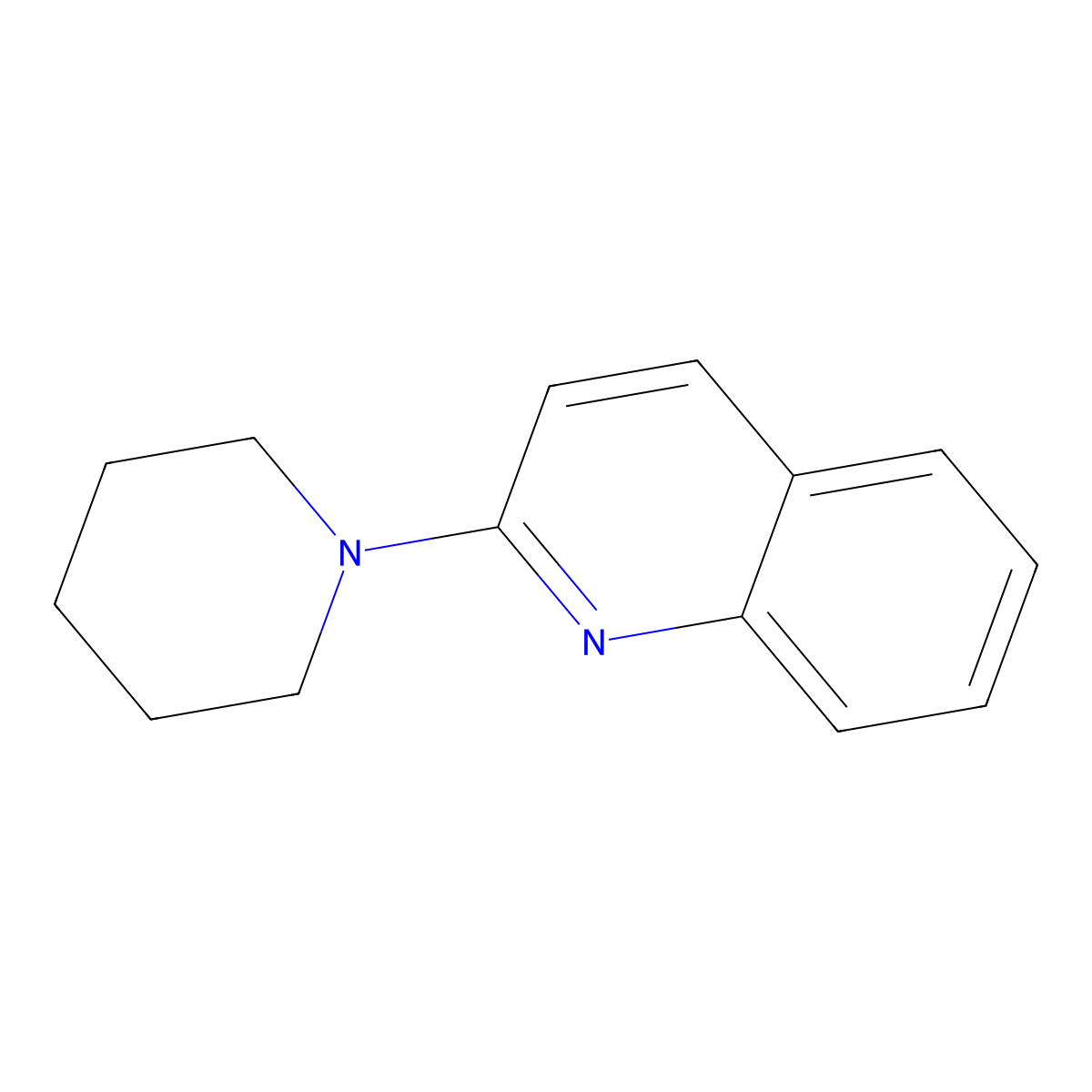 2-Piperidin-1-ylquinoline molecular structure, CAS 46708-03-6