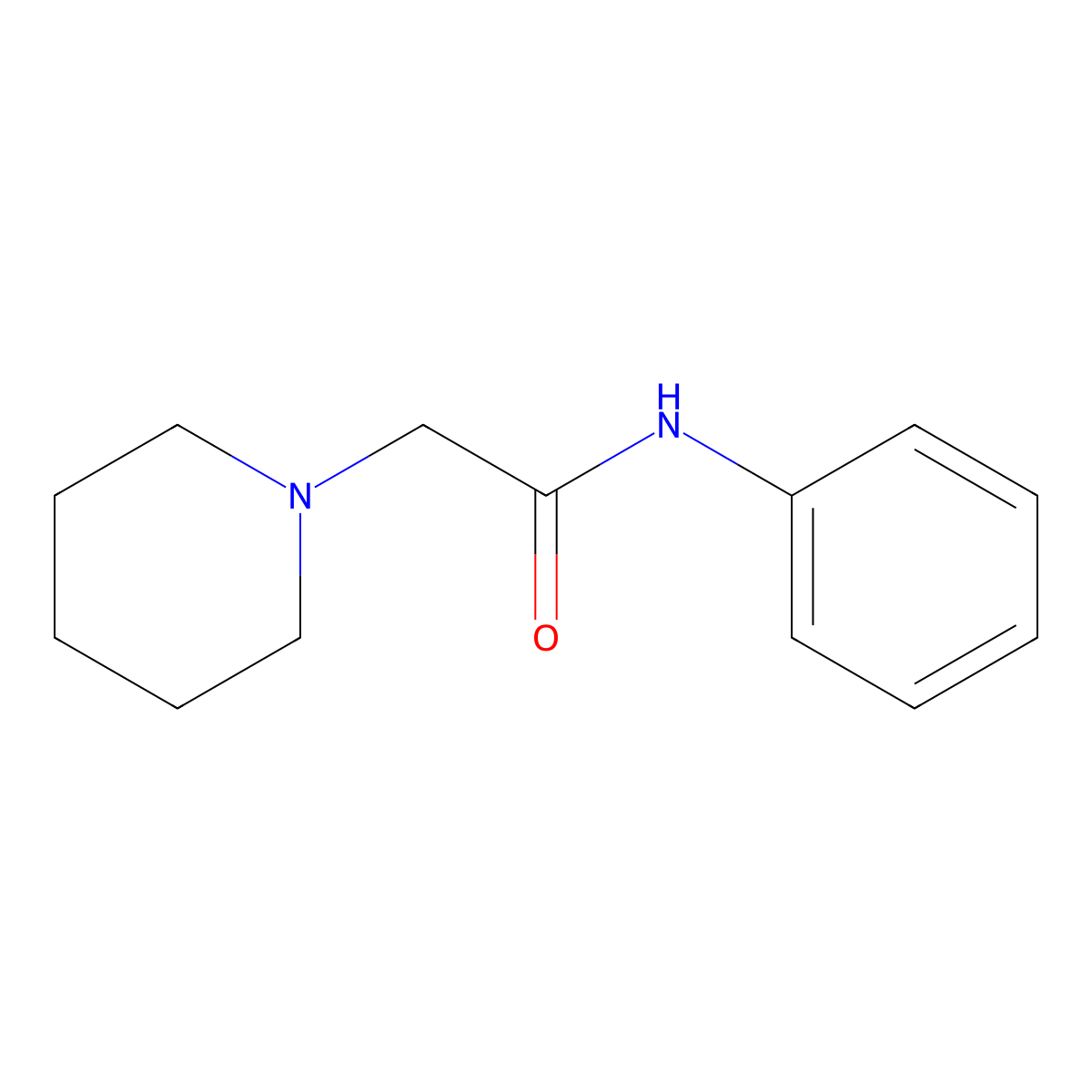 N-Phenyl-1-piperidineacetamide molecular structure, CAS 4671-97-0