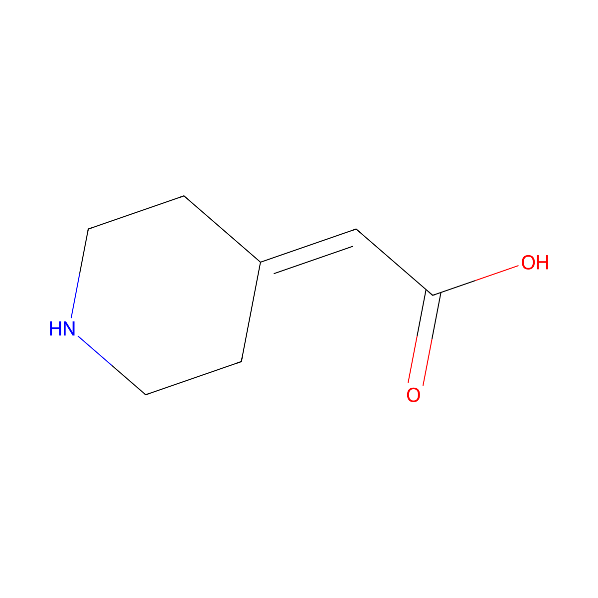 (Piperidin-4-ylidene)acetic acid molecular structure, CAS 4671-98-1
