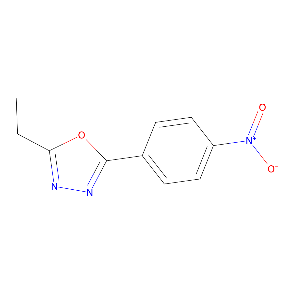 2-Ethyl-5-(4-nitrophenyl)-1,3,4-oxadiazole molecular structure, CAS 46713-46-6