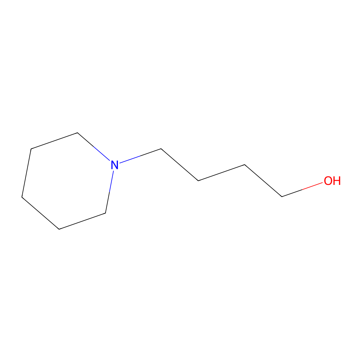 4-(Piperidin-1-yl)butan-1-ol molecular structure, CAS 4672-11-1