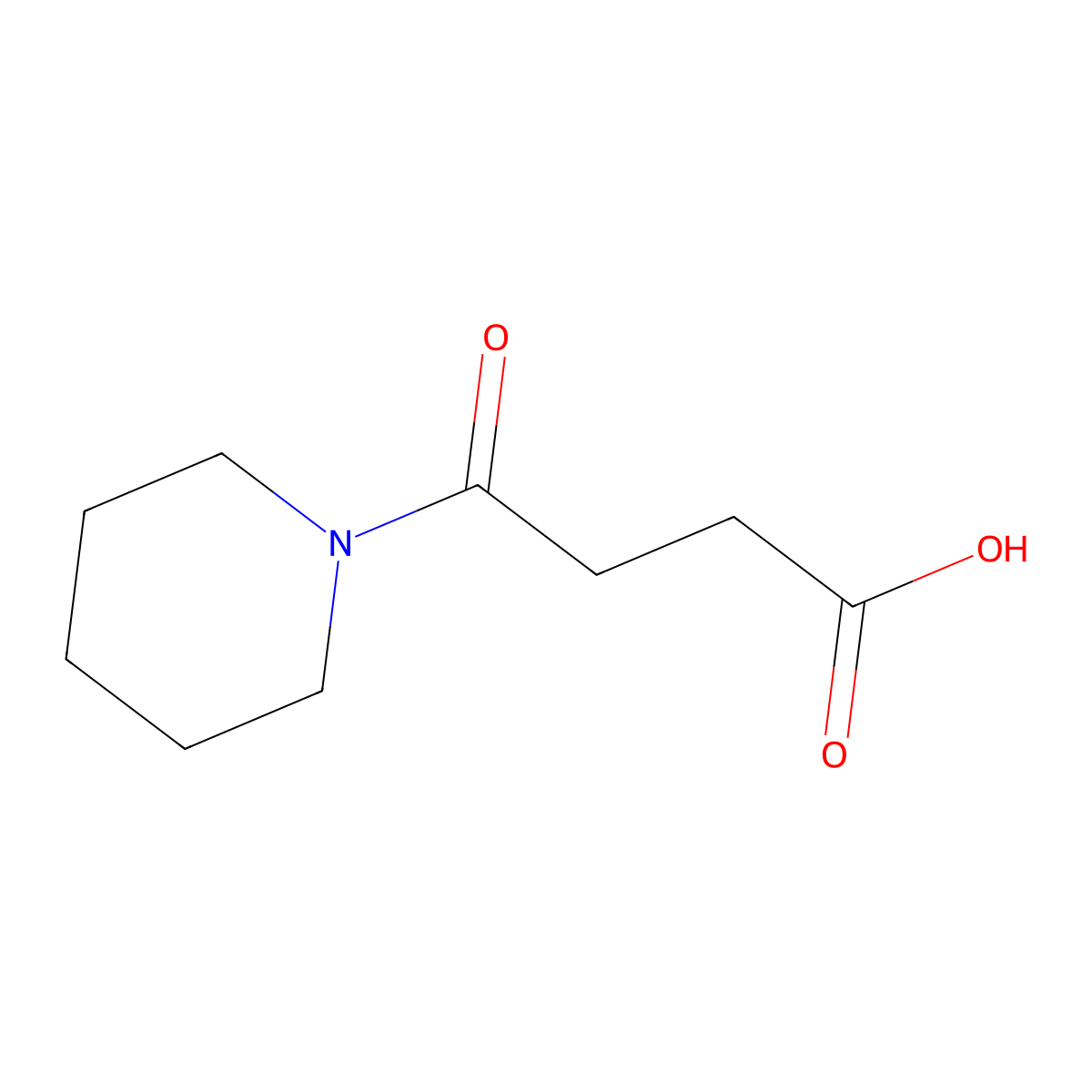 4-Oxo-4-(piperidin-1-yl)butanoic acid molecular structure, CAS 4672-17-7