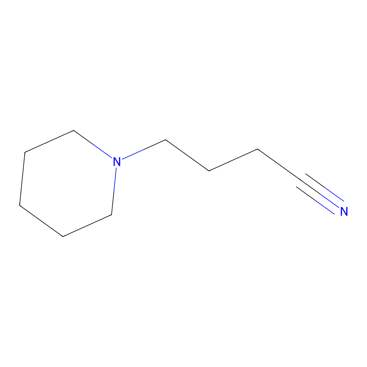1-Piperidinebutyronitrile molecular structure, CAS 4672-18-8