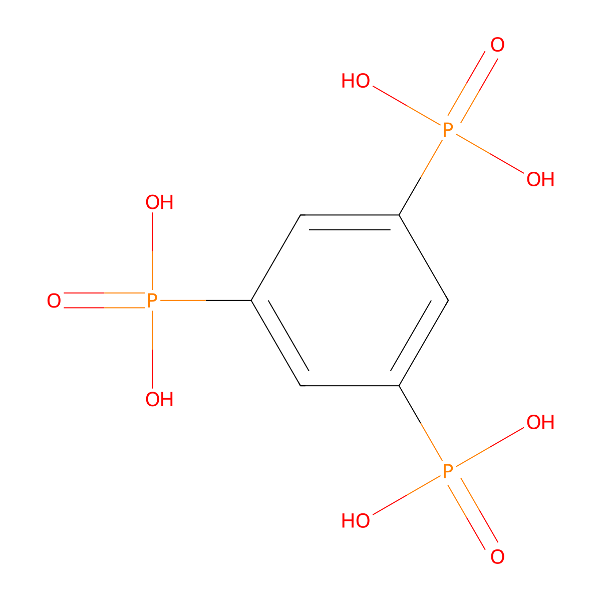 (3,5-Diphosphonophenyl)phosphonic acid molecular structure, CAS 4672-29-1