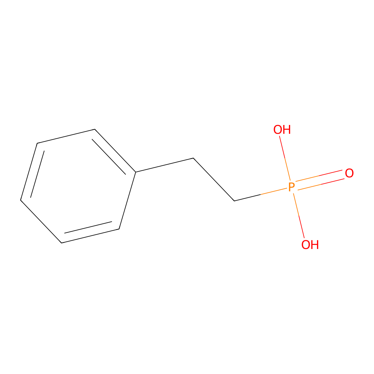 Phenylethanephosphonic acid molecular structure, CAS 4672-30-4