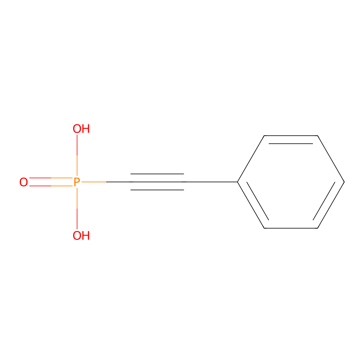 P-(2-Phenylethynyl)phosphonic acid molecular structure, CAS 4672-31-5
