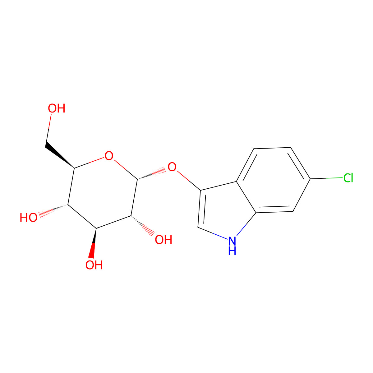 6-Chloro-1H-indol-3-yl alpha-D-glucopyranoside molecular structure, CAS 467214-46-6