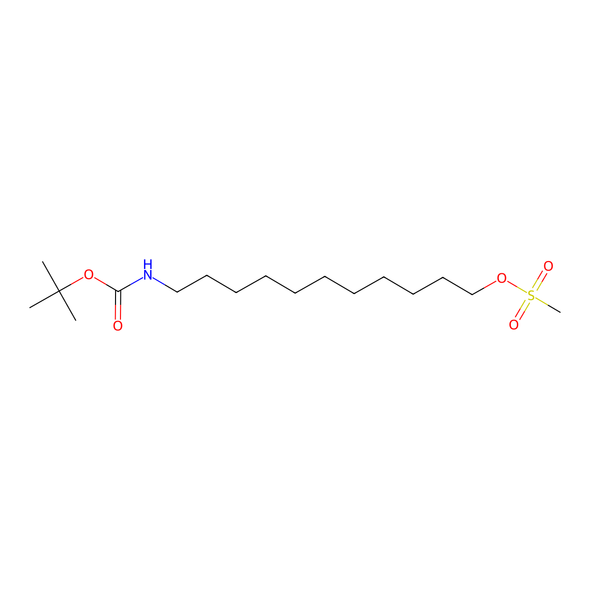 11-((Tert-butoxycarbonyl)amino)undecyl methanesulfonate molecular structure, CAS 467217-29-4