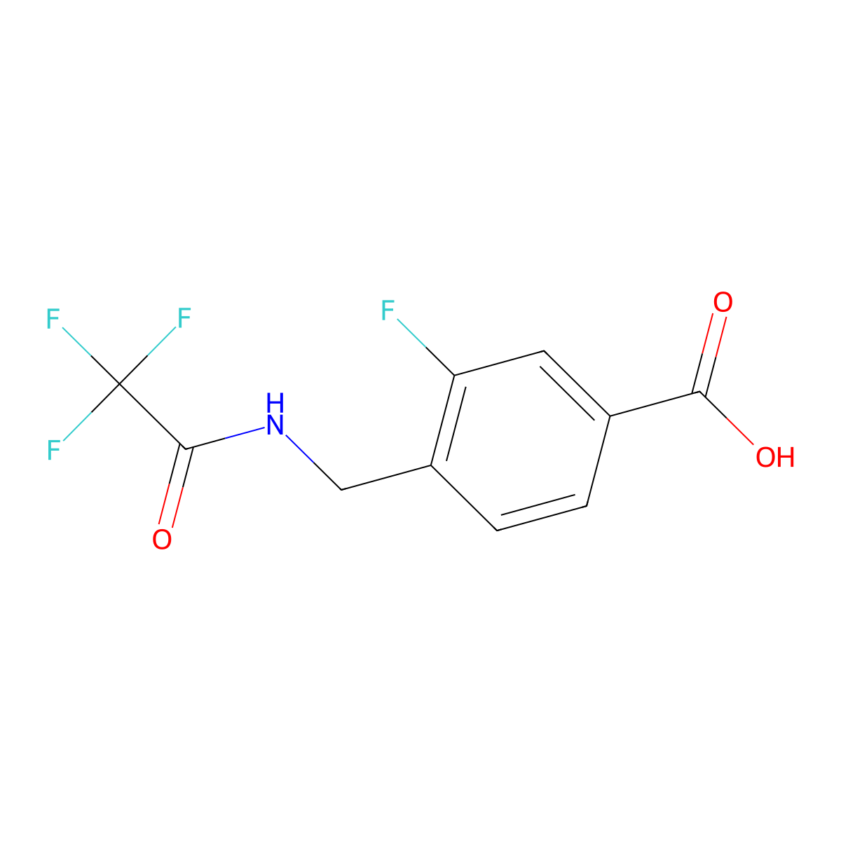 3-Fluoro-4-[(2,2,2-trifluoroacetamido)methyl]benzoic acid molecular structure, CAS 467218-62-8