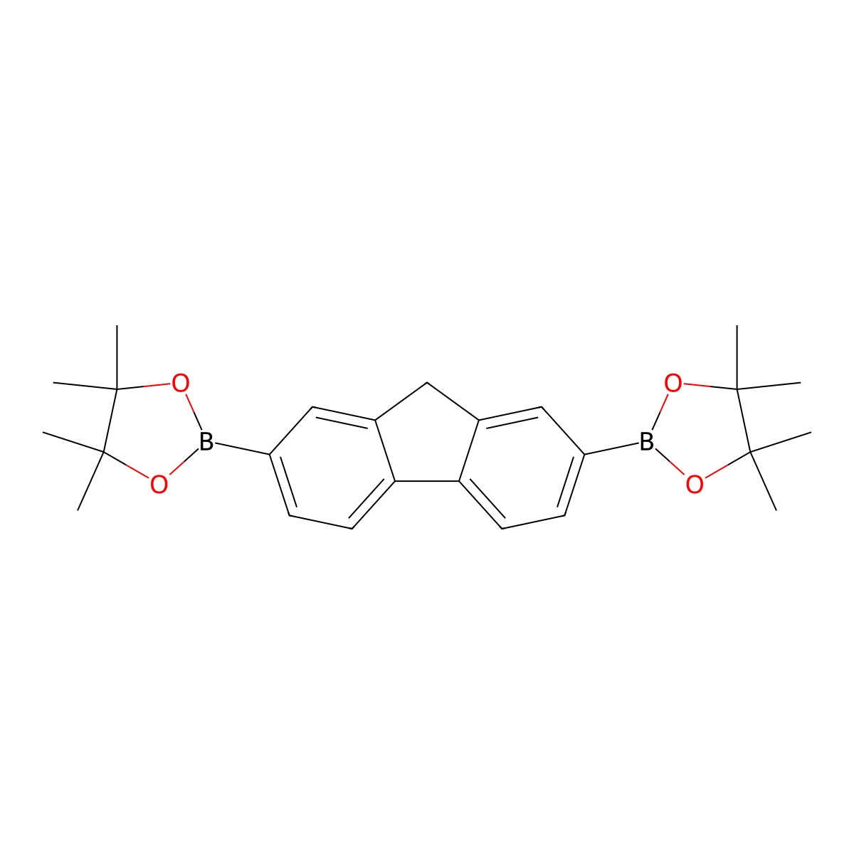 2,7-bis(4,4,5,5-tetramethyl-1,3,2-dioxaborolan-2-yl)-9H-fluorene molecular structure, CAS 467219-11-0