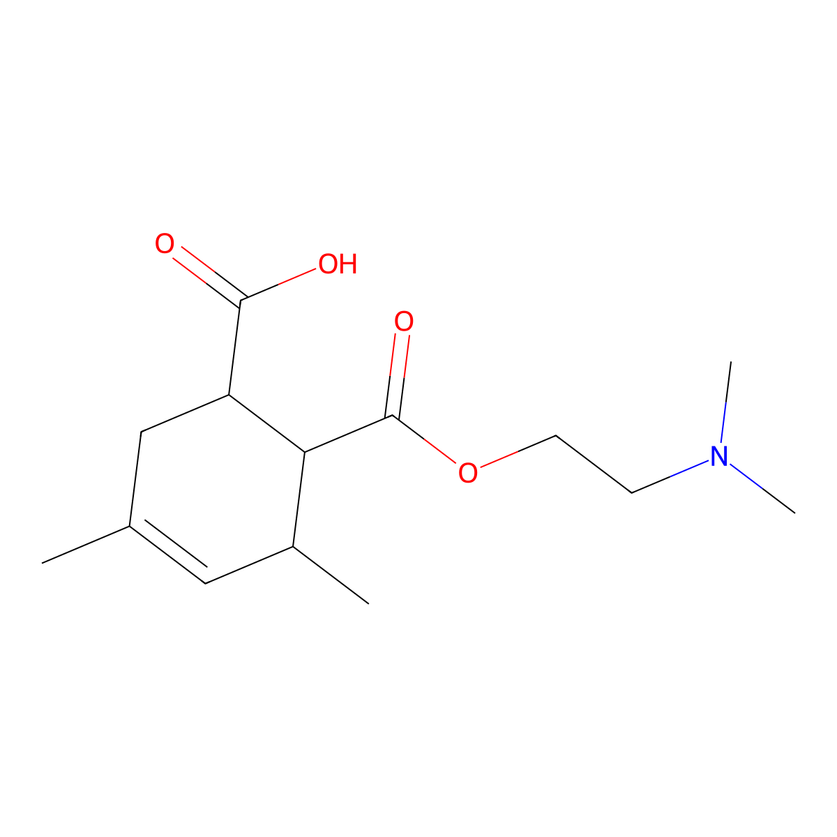 4-Cyclohexene-1,2-dicarboxylic acid, 3,5-dimethyl-, 2-(2-dimethylamino)ethyl ester molecular structure, CAS 467237-03-2