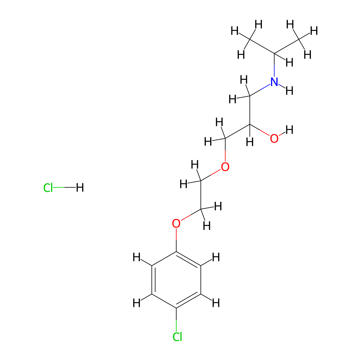 1-(2-(4-Chlorophenoxy)ethoxy)-3-(isopropylamino)propan-2-ol hydrochloride molecular structure, CAS 467237-19-0