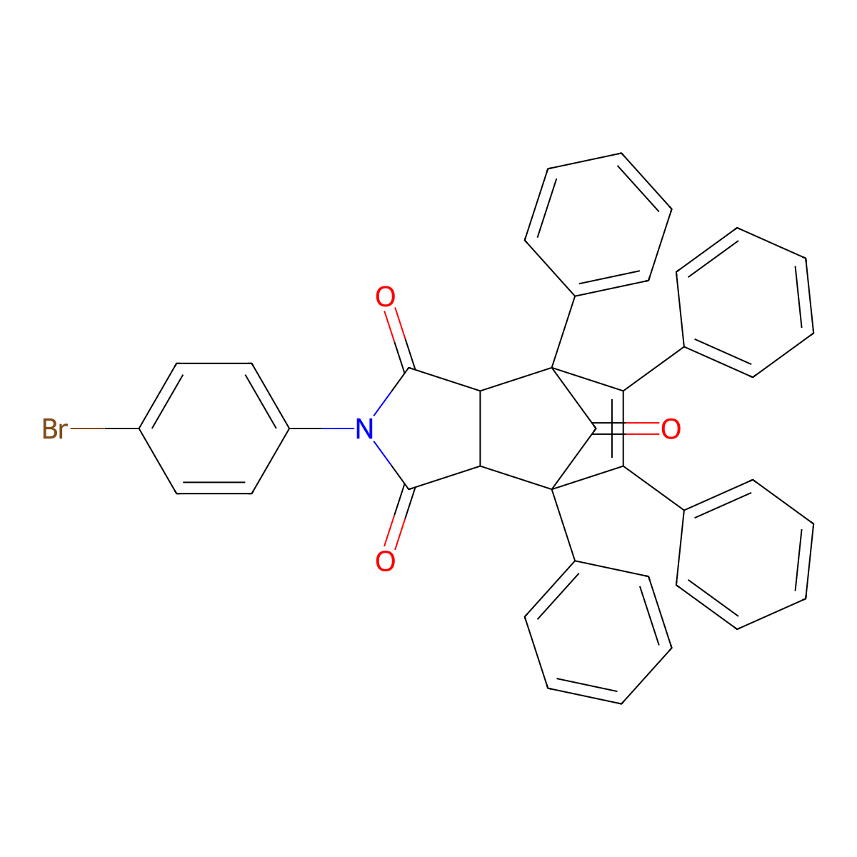 2-(4-bromophenyl)-4,5,6,7-tetraphenyl-3a,4,7,7a-tetrahydro-1H-4,7-methanoisoindole-1,3,8(2H)-trione molecular structure, CAS 467237-61-2
