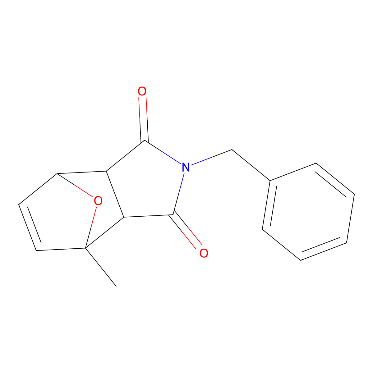 4,7-Epoxy-1H-isoindole-1,3(2H)-dione, 3a,4,7,7a-tetrahydro-4-methyl-2-(phenylmethyl)- molecular structure, CAS 467237-93-0