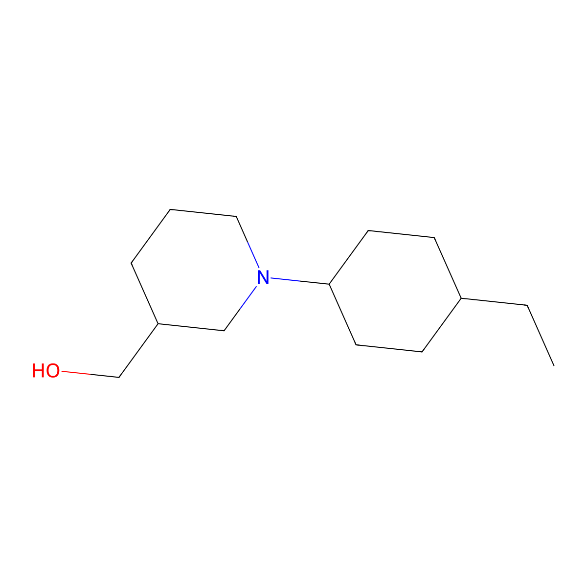 3-Piperidinemethanol,1-(4-ethylcyclohexyl)- molecular structure, CAS 467240-02-4