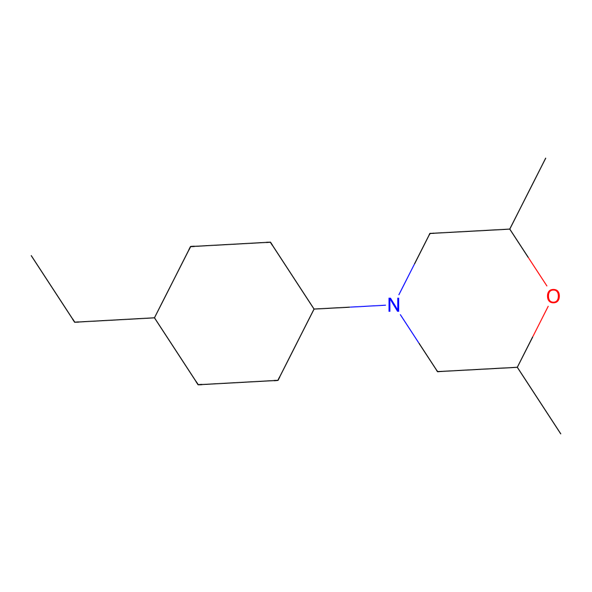 4-(4-Ethylcyclohexyl)-2,6-dimethylmorpholine molecular structure, CAS 467240-15-9