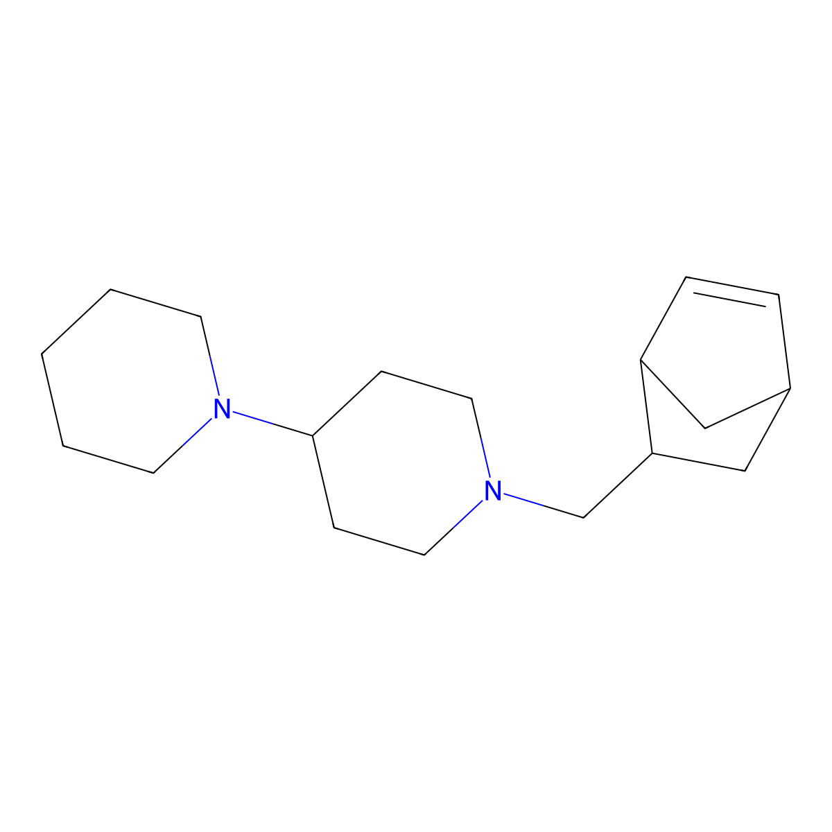 1-(5-Bicyclo[2.2.1]hept-2-enylmethyl)-4-piperidin-1-ylpiperidine molecular structure, CAS 467240-26-2