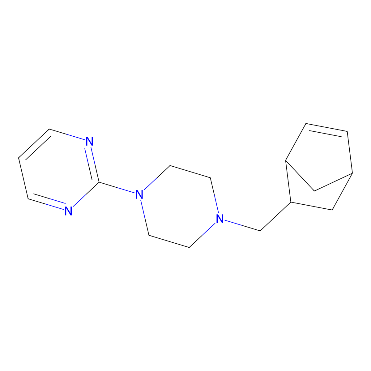 2-[4-(2-Bicyclo[2.2.1]hept-5-enylmethyl)piperazin-1-yl]pyrimidine molecular structure, CAS 467241-69-6