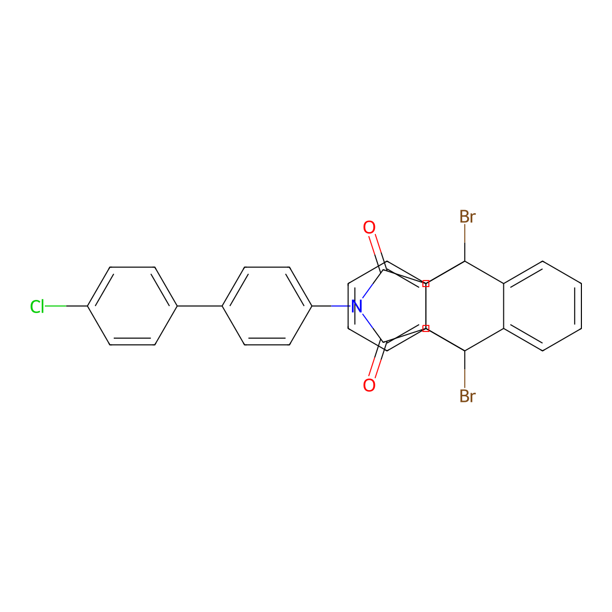 1,8-Dibromo-17-(4'-chloro-4-biphenylyl)-17-azapentacyclo[6.6.5.0~2,7~.0~9,14~.0~15,19~]nonadeca-2,4,6,9,11,13-hexaene-16,18-dione molecular structure, CAS 467241-87-8