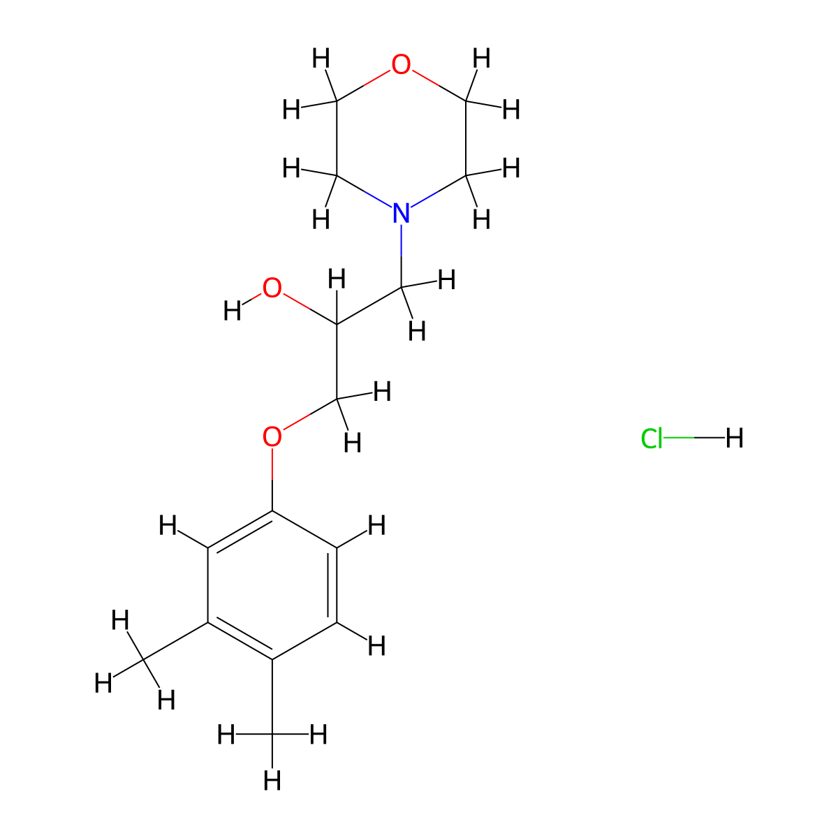 1-(3,4-Dimethylphenoxy)-3-(4-morpholinyl)-2-propanol hydrochloride molecular structure, CAS 467242-24-6