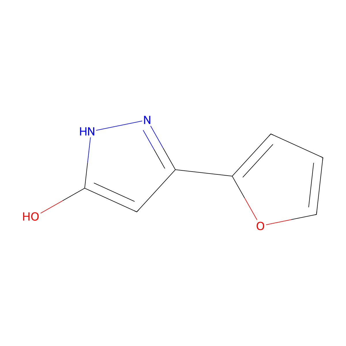 3-(furan-2-yl)-1H-pyrazol-5-ol molecular structure, CAS 467248-38-0