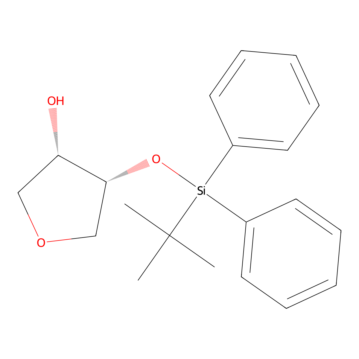 cis-4-((Tert-butyldiphenylsilyl)oxy)tetrahydrofuran-3-OL molecular structure, CAS 467249-21-4