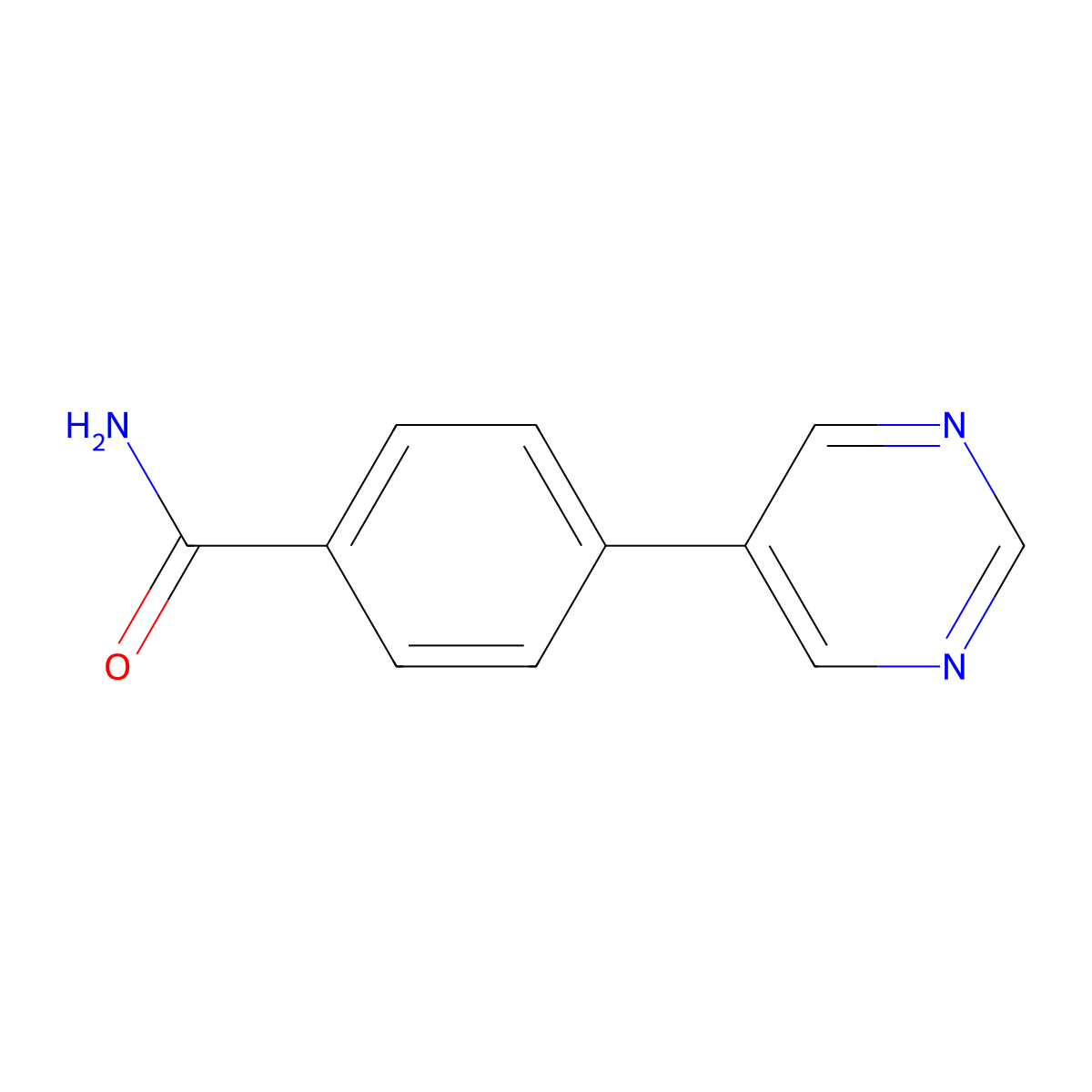 4-(Pyrimidin-5-yl)benzamide molecular structure, CAS 467253-97-0