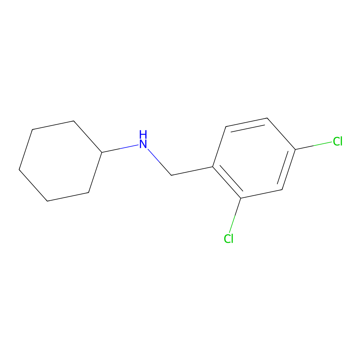 N-[(2,4-dichlorophenyl)methyl]cyclohexanamine molecular structure, CAS 46727-20-2